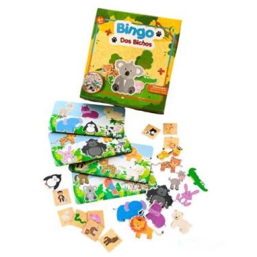 Imagem de Bingo dos bichos 52 peças jogo educativo - BATE BUMBO