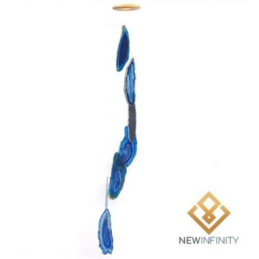 Imagem de Mensageiro Sino dos ventos Móbile ágata Azul Pedra Natural - Infinity,