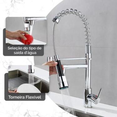 Imagem de Torneira Cozinha Gourmet Monocomando Com Spray Extensor - shoyyi, Prat