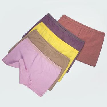 Imagem de Kit 5 Calcinha Box Infantil Confortável De Cotton Shortinho Lisa - Emp