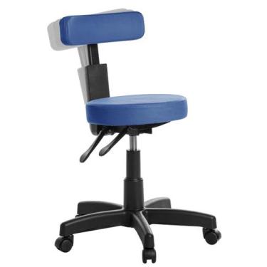Imagem de Cadeira Mocho Ergonômica Estética Dentista RV Azul - Goldflex