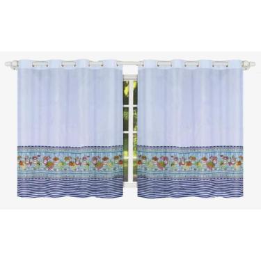 Imagem de Cortina Para Cozinha Tergal Estampada 3M X 1,20M - Branco 9 - Campari