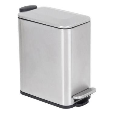 Imagem de Lixeira De Chao Para Banheiro 5l Metal 29x14x27cm - Inox - Aemaxx, Pra