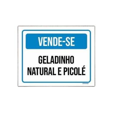 Imagem de Placa Sinalização Vende-Se Geladinho Natural Picolé 36X46