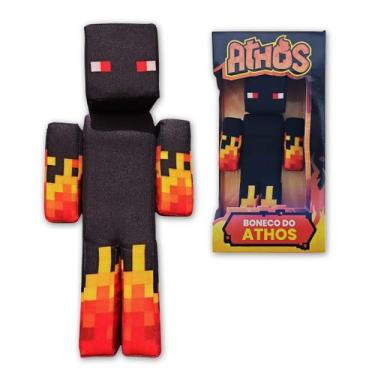 Imagem de Boneco Minecraft Pelúcia Streamers Youtubers Cosmo Kids, Athos preto