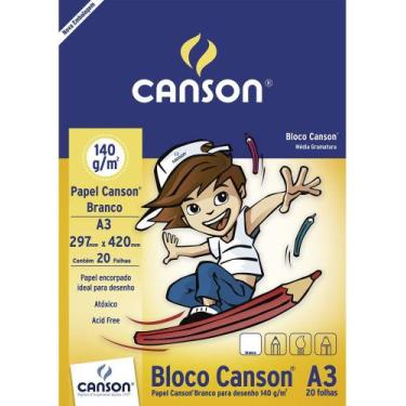 Imagem de Bloco Des. Branco 140gr 7071 A3 297x420mm Canson