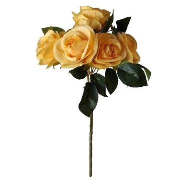 Imagem de Buquê Rosas Artificial Flor Planta Folha Decoração Casamento - Flores 