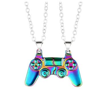 Imagem de COLORFUL BLING Colar magnético de controle de jogo para casais, pingente de alça para console, para melhores amigos, amizade, presentes de Dia dos Namorados, joia para ele e para ela, joias para melhor amiga, Metal, Liga metálica.