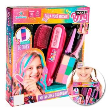 Imagem de Brinquedo Menina Mechas De Cabelo Colorida Pintar Cabelo Polibrinq