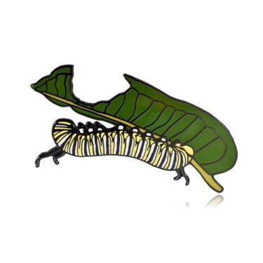 Imagem de Clayton Jewelry Labs Broche de esmalte rígido de crisálida de borboleta monarca, Ferro Ferro Esmalte, Sem pedras - arenito - sem pedras preciosas