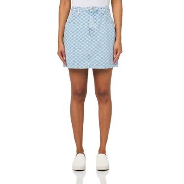 Imagem de HUGO Saia jeans Gami feminina, Xadrez azul, G