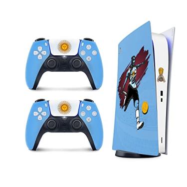 Imagem de TACKY DESIGN Adesivos da Copa do Mundo 2022 Skin para Playstation 5 Console e 2 Controladores, Adesivos de Futebol PS5 Skin Vinyl 3M Decalque de Equipes Nacionais Capa Completa (Edição Digital, Skin