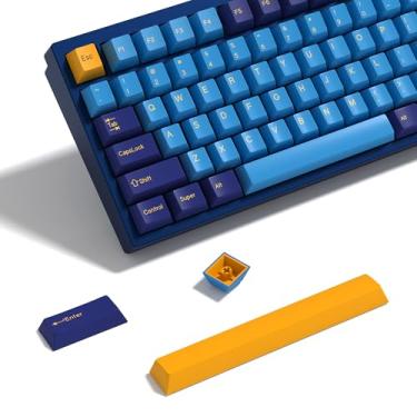 Imagem de KBDiy Conjunto de Teclas Nautilus PBT Double Shot, 176 Teclas, Azul, Roxo, Personalizáveis, Cherry Profile, Ergonomico, USB-C, PC