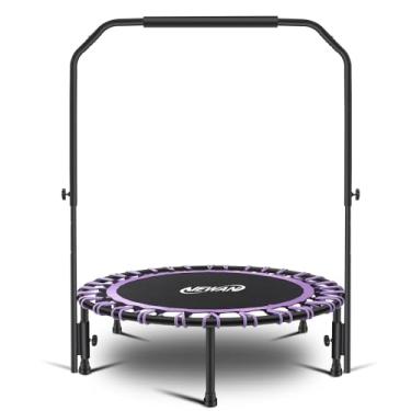 Imagem de NEWAN newan Mini trampolim silencioso de 40 "com barra de alça ajustável trampolim de fitness bungee rebounder jumping cardio trainer treino para adultos - limite máximo de 330 libras