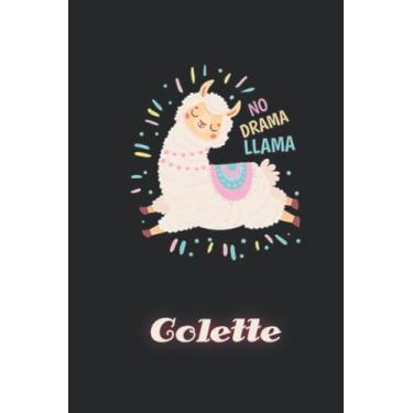 Imagem de Colette: Llama Journal for Girls Women 6x9 Lined - Personalized Custom Name Journal for Girls Women, Birthday Gift No Drama Llama Notebook Diaries