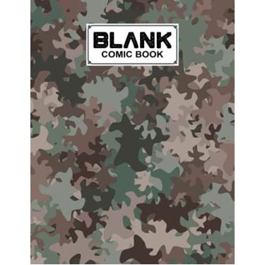 Imagem de Blank Comic Book: Camo Print Cover, Create Your Own Story, Journal, Notebook, Sketchbook for Kids and Adults, 120 Pages - Size 8.5" x 11" Notebook by Irmtraut Wunderlich