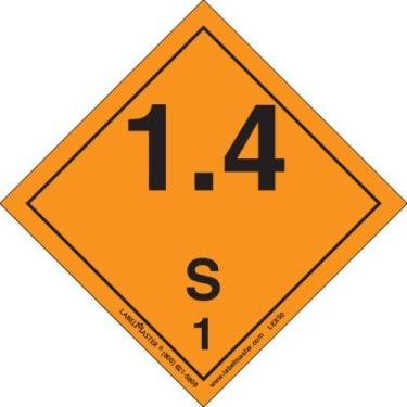 Imagem de Labelmaster LEX50 Explosive 1.4 S International Label, Papel, Hazmat, 10 x 10 cm (Pacote com 500)