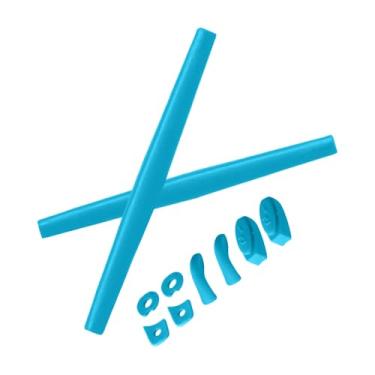 Imagem de Boldbright Kits de borracha de substituição para fones de ouvido e nariz compatíveis com óculos de sol Oakley Juliet - Azul celeste