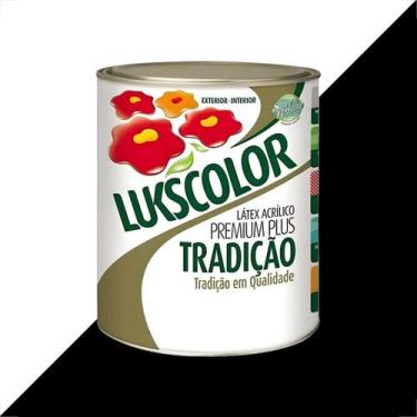 Imagem de Tinta latex lukscolor tradicao acrilico fosco 900ml preto