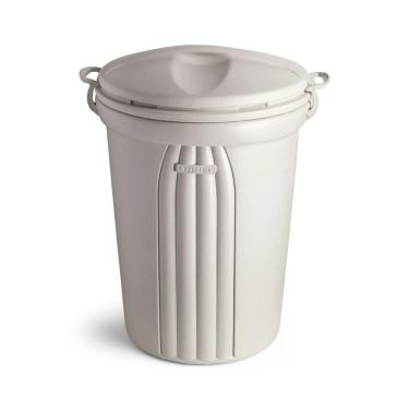 Imagem de Lixeira Plástica Grande 103 Litros Com Tampa Alças Cesto De Lixo Área Externa Bege - 292 Sanremo