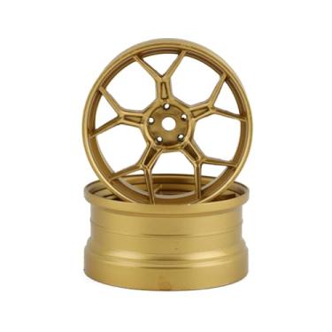 Imagem de DS Racing 2PCS 1/10 RC Feathery Light Split Spoke Drift Wheels Rims, 6mm Offset, 7gram, for Traxxas HSP Tamiya HPI Kyosho Yokomo Drifting Car (Gold)