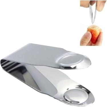 Imagem de 2 peças de aço inoxidável removedor de haste de morango, acessórios de cozinha, batatas, abacaxis, cenouras, tomate, descaroçador, utensílio de cozinha, lâmina de aço inoxidável, ferramentas de frutas