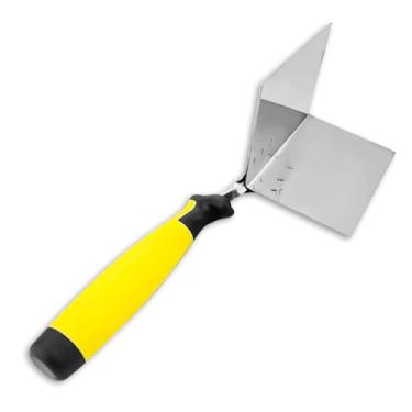 Imagem de Desempenadeiras de Quina Evolution Aço Inox P/Acabamentos Com Massa Corrida Reboco Drywall Profissional - Amarelo