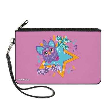 Imagem de Buckle-Down Furby Wallet, Zip Clutch, Furby Purple Furby Noh Lah Wah Tee Star Pose Rosa Multicor, Lona, Azul, LARGE, Casual