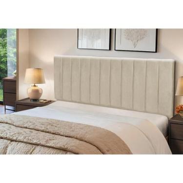 Imagem de Cabeceira Estofados Casal Quarto 1,44cm Lilian Suede Bege Madelina Dec
