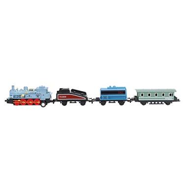 Imagem de Mini Brinquedo de Trem a, Liga Clássica Simulada de Trem a Brinquedo Fundido Puxar para Trás Conjunto de Modelo de Trem a Conjunto de Brinquedos para Crianças Conjuntos de