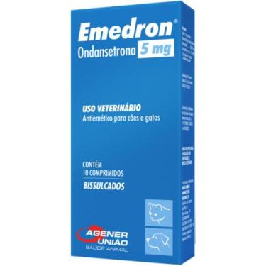 Imagem de Antiemético Emedron 5mg para Cães e Gatos com 10 Comprimidos - AGENER