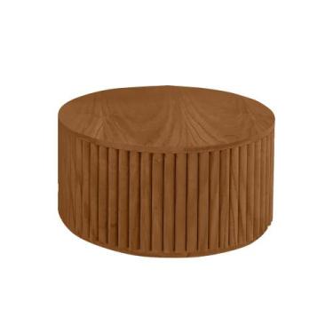 Imagem de Mesa de Centro Decorativa Lua 01 D40cm em Madeira Maciça - Imbuia Mel 