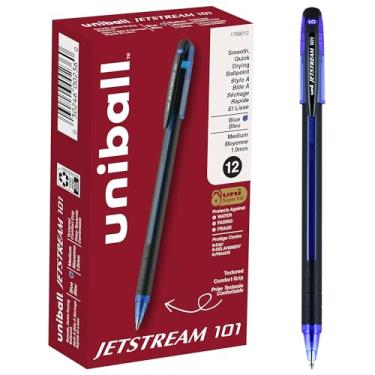 Imagem de uni-ball Canetas Esferográficas Jetstream 101 De Ponta Média, 1,0 Mm, Pacote Com 12 1 Unidade (Pacote Com 1) Azul