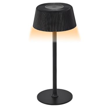 Imagem de Luminária de mesa de LED portátil, recarregável sem fio, lâmpada de mesa regulável de 3 vias com controle de toque para casa, escritório, restaurante (preto)