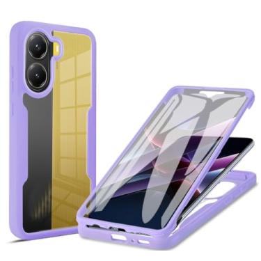 Imagem de Capa compatível com Xiaomi Redmi Turbo 4, capa com protetor de tela integrado compatível com Xiaomi Poco X7 Pro 5G 2412DPC0AG 2412DPC0AI capa roxa