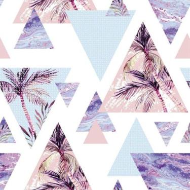 Imagem de Papel De Parede Temático Tropical Triângulos - 1,5x0,5m - NoBrand
