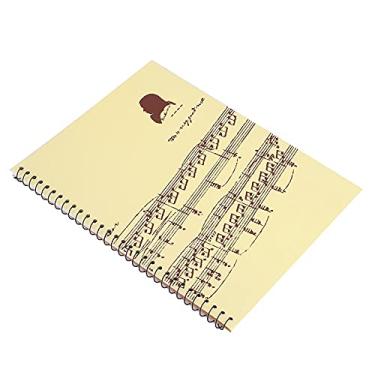 Imagem de CADERNO DE EQUIPE DE NOTAÇÃO MUSICAL 50 PÁGINAS PAPEL DE MANUSCRITO DE MÚSICA PARA COMPOSITORES (padrão de partitura amarela)