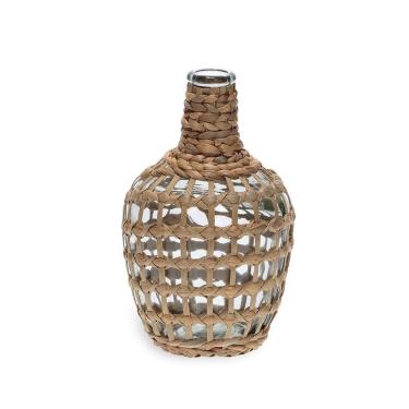 Imagem de Vaso Decorativo em Vidro e Fibra Natural 25cm 19078 Mart