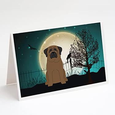 Imagem de Caroline's Treasures BB2274GCA7P Cartões de felicitações assustadoras Bullmastiff e Envelopes Pacote com 8, 7 x 5, multicolorido
