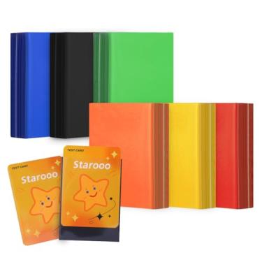 Imagem de Starooo 600 capas de cartão, mangas de cartão de beisebol para cartas padrão, 6 cores para cartas colecionáveis adequadas para MTG, cartas de futebol, cartas esportivas, cartas de jogo