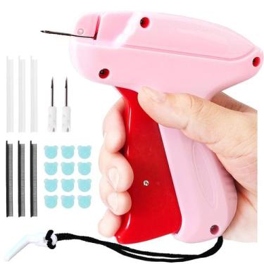 Imagem de Pistola de costura ZIIRCEH Mini com 3 agulhas e 4000 fixadores rosa e 