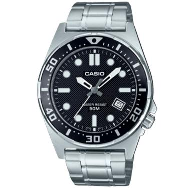 Imagem de Relógio CASIO masculino analógico prata preto MTD-135D-1AVDF