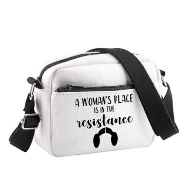 Imagem de BDPWSS Bolsa transversal feminista A Woman's Place Is In The Resistance Presente de Empoderamento Feminino Presente Feminismo Presente Storm Trooper, Resistência ao local Cb
