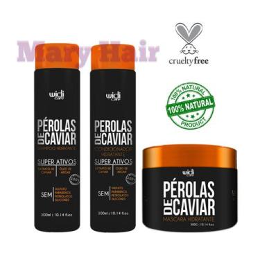 Imagem de Kit Pérolas De Caviar Shampoo  Condicionador  Máscara - Widi Care