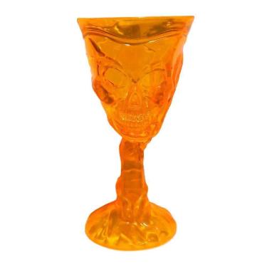 Imagem de Taça Halloween Transparente Caveira Laranja