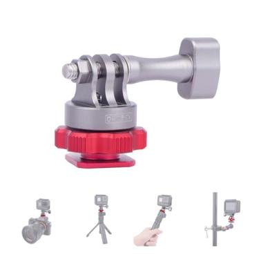 Imagem de Conversor adaptador de rosca Came-TV Hot Shoe para 1/10.2 cm-3/20.3 cm – Suporte ajustável de ângulo de 90° de alumínio CNC para câmeras de ação, tripés e acessórios de drone (61027)