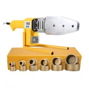 Imagem de HYZHANHONG Kit de máquina de solda a quente para tubos de água com display digital de 1000 W com cabeça de solda de 20-63 mm, máquina de solda de tubos de plástico (amarelo)