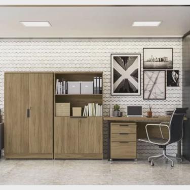 Imagem de Kit 4 Peças com Escrivaninha, Gaveteiro e 2 Armários