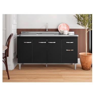 Imagem de Balcão de Pia Gabriela 150 cm Preto - ajl