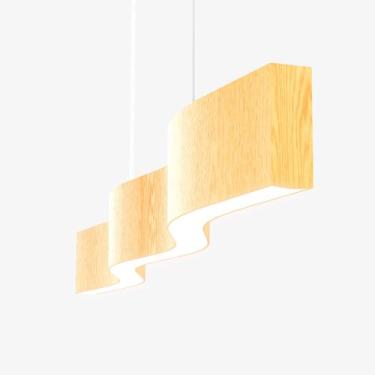 Imagem de Lustre Madeira Retangular Linear LED Integrado 98cm -SNK 01 - TAUARI B